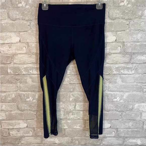 RBX Navy and Lime Mesh Leggings - Picture 1 of 4